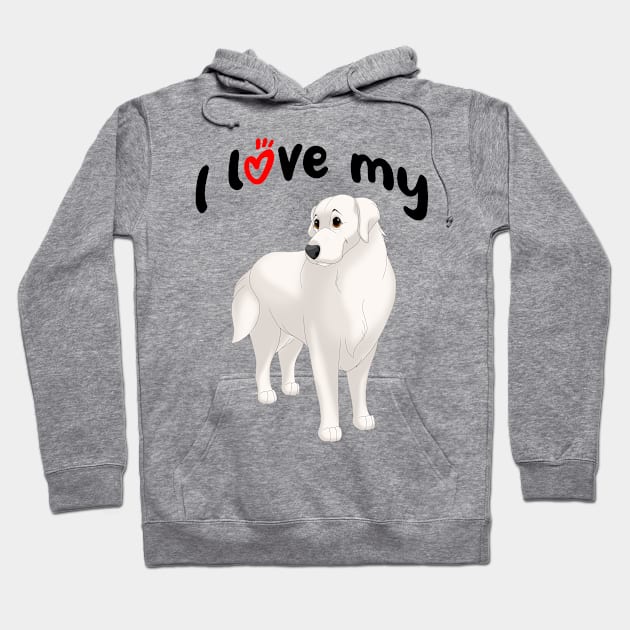 I Love My Great Pyrenees Dog Hoodie by millersye